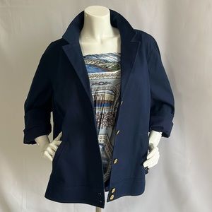 Lauren Ralph Lauren Navy Blue Nautical Jacket with Gold Accent Buttons Size 20W